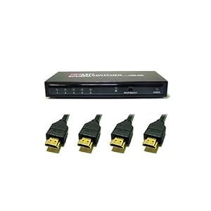 5 Port Smart HDMI Switch + 4x HDMI 6FT Cable: 1.3a Category 2 by Abacus24-7