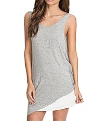 Sexy Backless Asymmetric Round Neck Sleeveless Summer Cotton  Dress