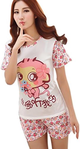 Toshoon Red Couple Matching Cartoon Home and Outdoor with Chinese Lover Pajamas Shirts Male L
