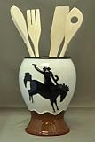 5 pc COWBOY SouthWESTERN horse UTENSIL HOLDER caddy NU