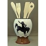5 pc COWBOY SouthWESTERN horse UTENSIL HOLDER caddy NU by ACK trading company