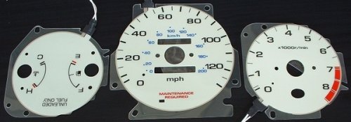 1996-2000 Honda Civic White Face Glow Gauges Plasma- Manual Transmission