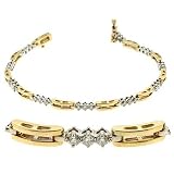 14k Two-Tone Tennis 1 Ct Diamond Bracelet