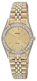 Seiko Solar Swarovski Crystal Gold-tone Ladies Watch SUP096