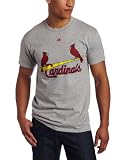 MLB Men's St. Louis Cardinals Official Wordmark Short Sleeve Basic Tee (Steel Heather, Large)