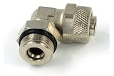 3/8 Thread Right Angle Compression Fitting for 3/8 ID - 1/2OD Tubing : Silver