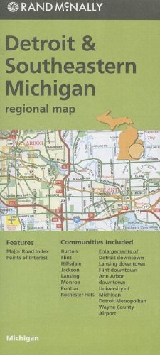 rand mcnally folded map detroit and southeastern michigan regional map