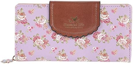 Black Friday Clearance Sale Day 2016 ValentoriaWomen PU Zipper Closure Flower Printed Flap Best Friends Gifts for Women best Gifts Ideas (Long Purple)