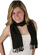 Scarf, Embroidered Rayon - Black