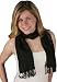 Scarf, Embroidered Rayon - Black