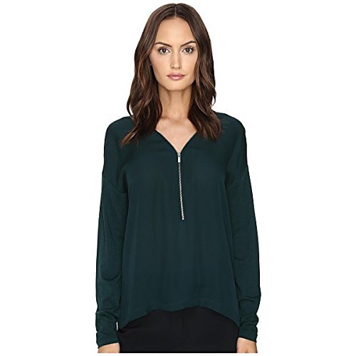 ザ・クープルス トップス シャツ Long Sleeve T-Shirt Front Zip Green [並行輸入品]