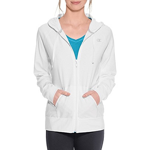 チャンピオン アウター パーカ＆スウェット Champion Women's Jersey Full Zip Hoodie White [並行輸入品]