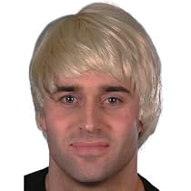 guy wig,blonde,male short wig,bag