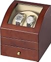 Auer Accessories Ares 721DB Watch Winder For 2 Watches Dark Burlwood