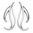 14K White Gold Freeform Earring