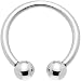 12 Gauge Internally Threaded Horseshoe Circular Barbell - 5/8" 5mm