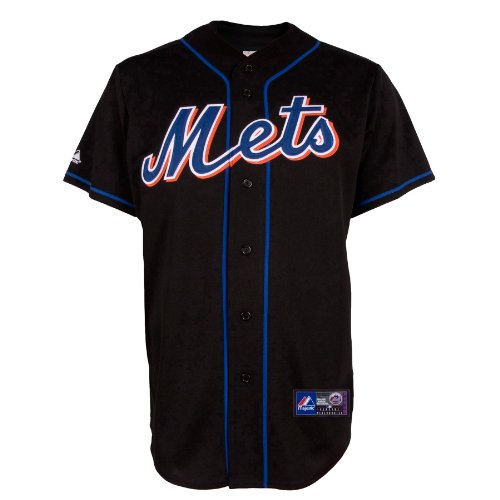 MLB Men's New York Mets Francisco Rodriguez Black Alternate Short Sleeve 6 Button Synthetic Replica Baseball Jersey Spring 2012  (Black, Medium)