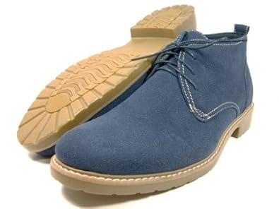 ... Mens Ferro Aldo Blue Desert Boots Faux Suede Ankle High Lace Up: Shoes
