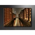 Bild auf Leinwand Hamburg 120 x 80 cm Modell-Nr. XXL 5051 Bilder fertig gerahmt�auf echtem Holzrahmen riesig. Ausf�hrung Kunstdruck als Wandbild auf Rahmen. G�nstiger als �lbild Gem�lde Poster Plakat mit Bilderrahmen