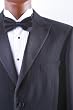 Men's Superior 150s Single Breasted Two Button Black Tone on Tone Stripe Tuxedo
