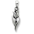 Sterling Silver Antiqued Tulip Pendant