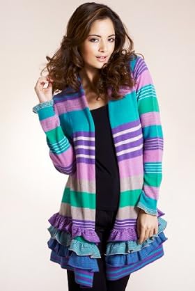Per Una Speziale Pure Cashmere Striped Cardigan