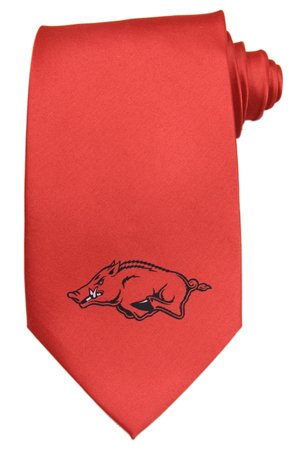 University of Arkansas Razorbacks Solid Logo Tie