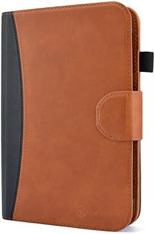 caseen Universal Tablet Case Cover 7" - 8" Inch (Brown/Black) *NEW Version Indestructible TPU Clip* [Rotating Multi-Angle Stand Folio] for Android, Apple iPad Mini, Windows, Dell Venue, Verizon Ellipsis, Acer Iconia, Ainol, Allwinner, Ematic, Kurio, Hisense, ASUS MeMO, HP, Lenovo Ideapad, Nextbook, Nook, Samsung, Sony, Toshiba, Archos, AGPtek, Xelio, Alcatel, Linsay - TERRA Wallet 360