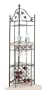 Corner green sanded metal finish wine rack shelf with glass rack