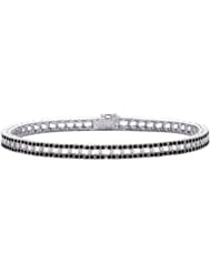 10K White Gold 2 ct. Black and White Diamond Tennis Bracelet