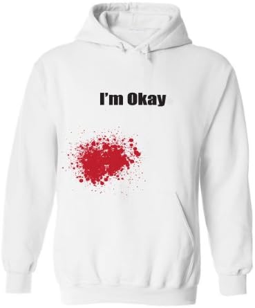 Zombie Underground - I'm Okay... (With Blood Splatter) - Adult Hooded Sweatshirt (White, XL)