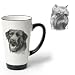 Porcelain Funnel Cup with Brussels Griffon (Black and white, 6 inch)