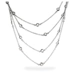 Sterling Silver Sparkling 60 Inch Czs By The Yard
