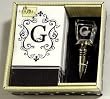 Gift Set of 30 Monogram Paper Guest Towels and 1 Monogram Glass Winestopper - G Gift Set of 30 Monogram Paper Guest Towels and 1 Monogram Glass Winestopper - G