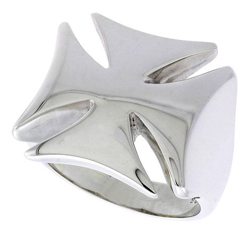 Sterling Silver Iron Cross Men's Ring Flawless Finish , size 12