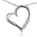 $29.99 - Sterling Silver and Diamond Three-Stone Heart Pendant on 
an 18" Chain
