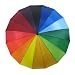 48 Inch 16 Panel Rainbow Stick Umbrella Wood Shaft