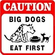 CAUTION: BIG DOGS EAT FIRST job fun sign