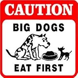 CAUTION: BIG DOGS EAT FIRST job fun sign