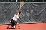 IMAGE OF Wallmonkeys Peel and Stick Wall Decals - Wheel Chair Tennis for Disabled Persons (women) - 48