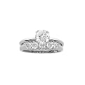 Sterling Silver and Cubic Zirconia 2-Pc. Wedding Ring Set