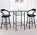NEW GLASS TOP BAR TABLE W. 2 SWIVEL BARSTOOLS