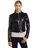 BCBGMAXAZRIA Womens Leather Bomber Jacket