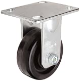 RWM Casters 40 4″ Diameter Urethane on Aluminum Wheel Kingpin Medium Duty Rigid Plate Caster with Roller Bearing, 4-1/2″ Length X 4″ Width Plate, 600 lbs Capacity Range