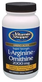Vitamin Shoppe - L-Arginine-Ornithine 2000 Mg, 2000 mg, 100 capsules