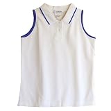 Womens Wilson Melange Sleeveless Polo-White/Royal