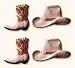 Cowboy Hat & Boot Shaped (28712) Edible Hard Sugar Decorations (4 pcs) by ThePartyWorks.com
