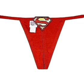 SuperGirl - Rear 'S' Logo Red String Thong for women