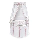 White Elegance Round Baby Bassinet w White Waffle... by CutieBeauty