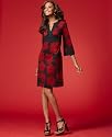INC International Concepts Petite Dress, Printed Empire Waist Splitneck